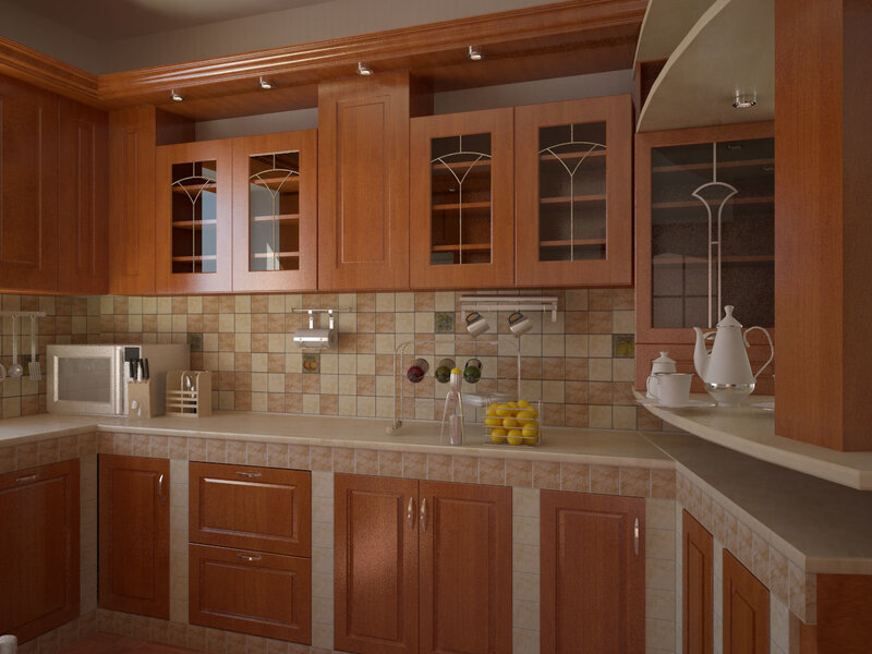 kitchen with wooden cabinets