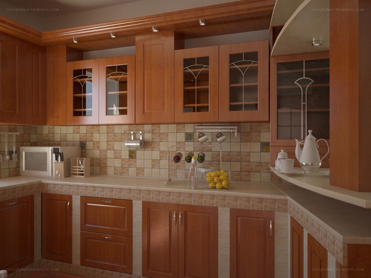 kitchen with wooden cabinets