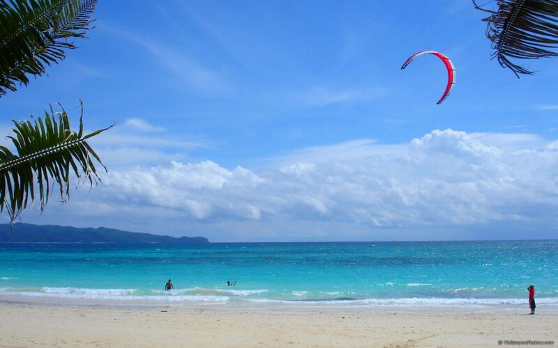 Kite Surfer at Beach — Blue