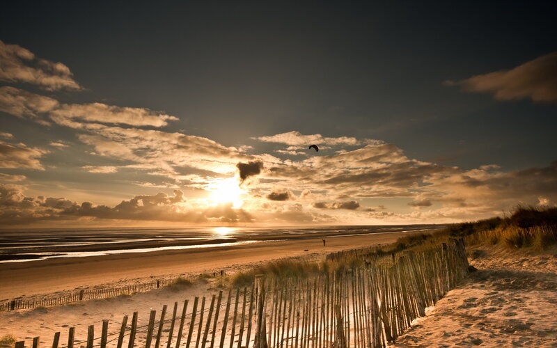 Kite Surfer at Sunset — Gold
