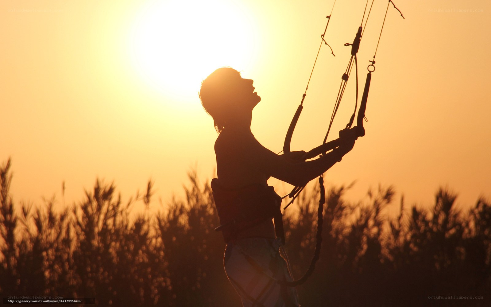 kite surfer at sunset