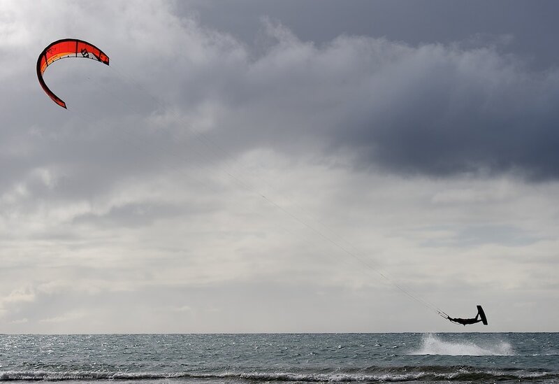 kite surfer in mid-air