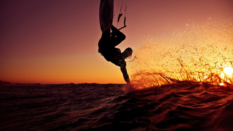 Kite Surfer in Silhouette