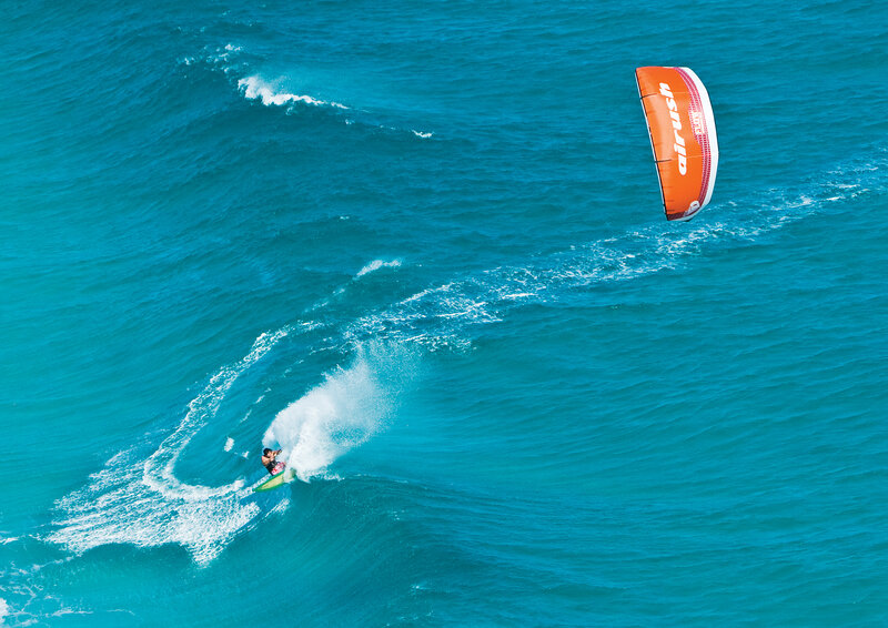 Kite Surfer on Wave