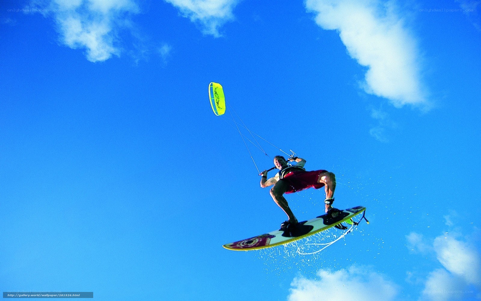 kiteboarder in mid-air jump