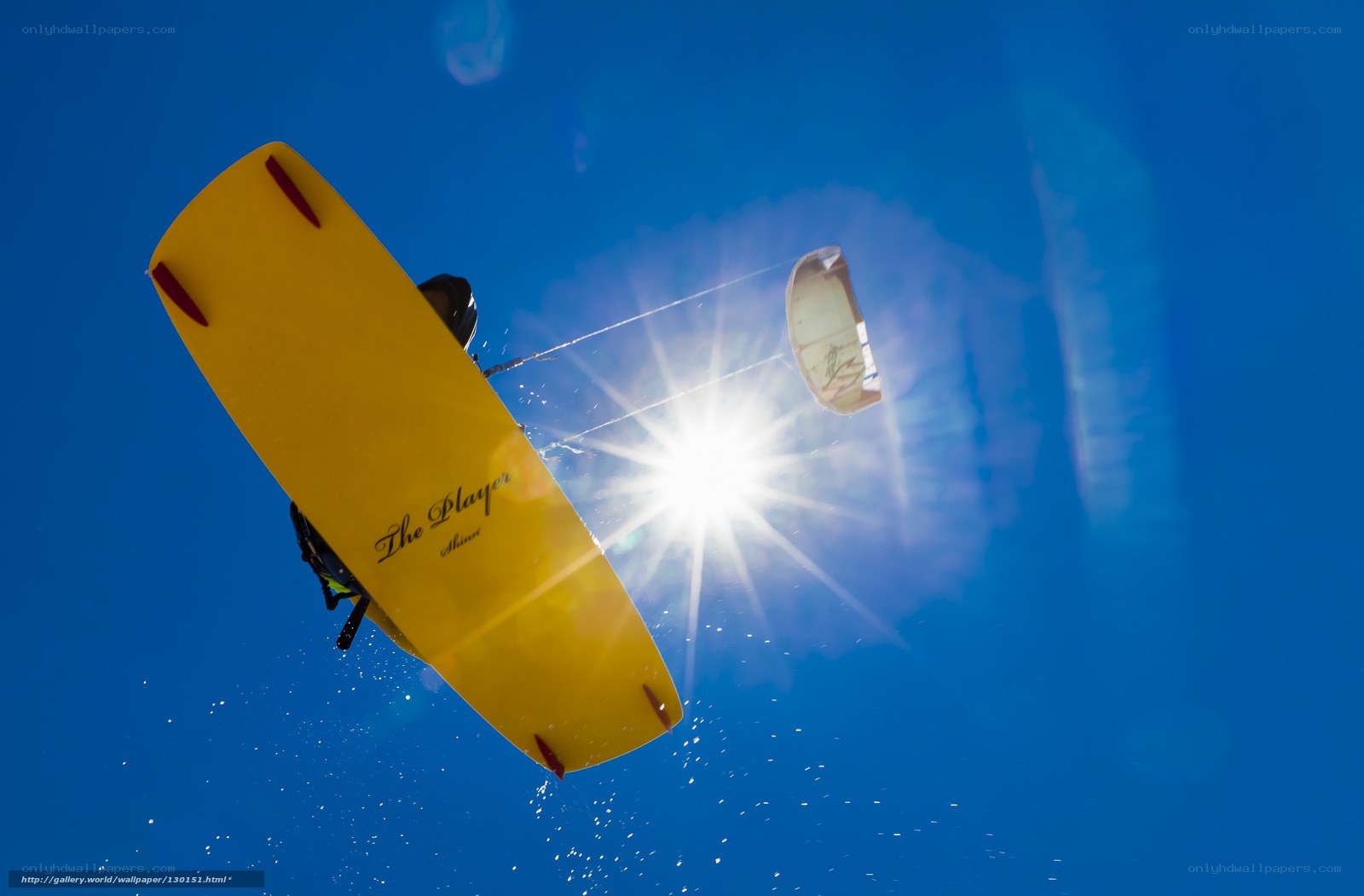 kiteboarder in mid-air