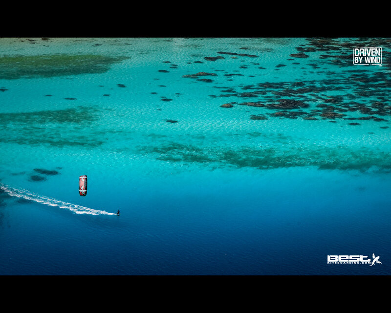 Kiteboarder in Turquoise Water
