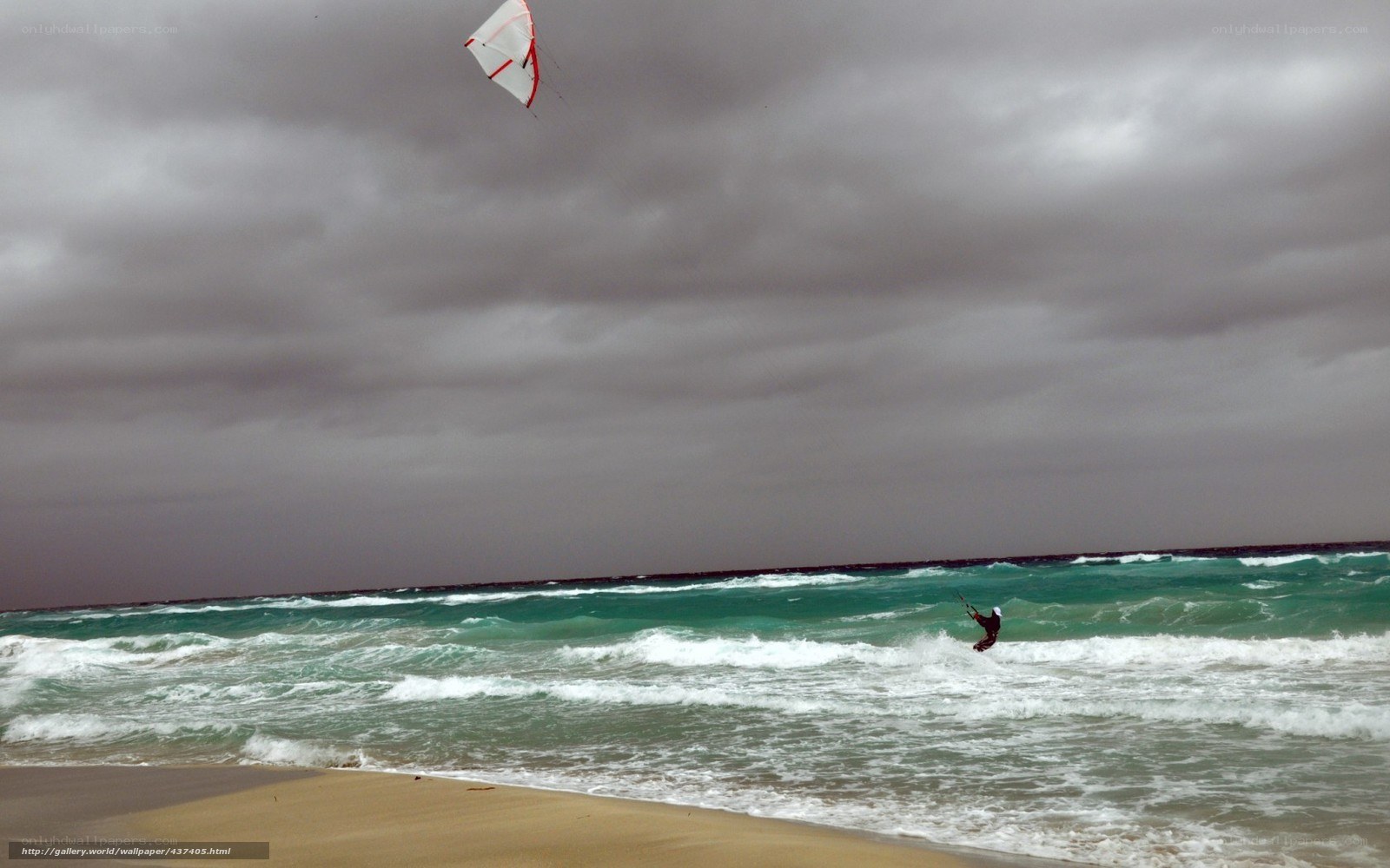 kiteboarding on a stormy day