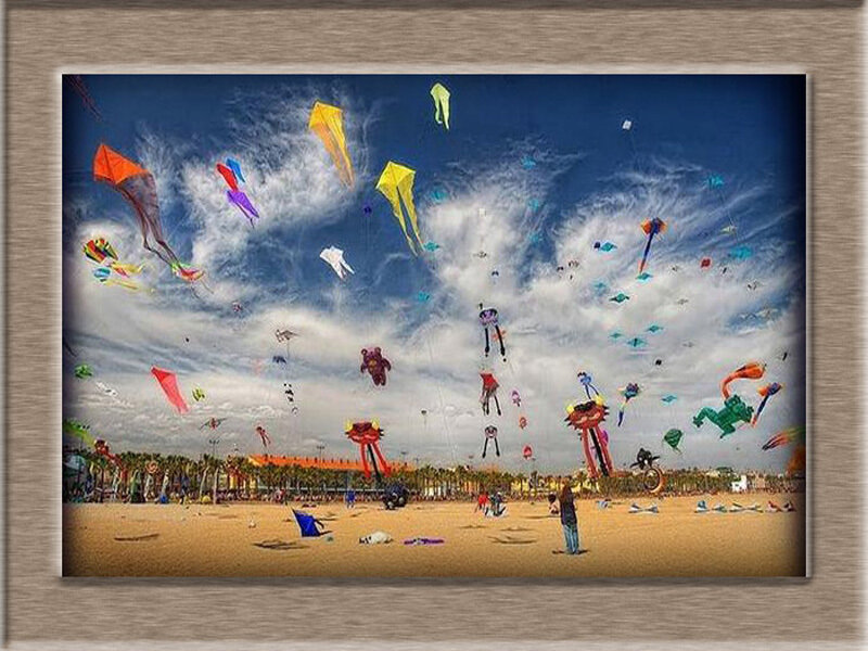 Kites Flying at Beach