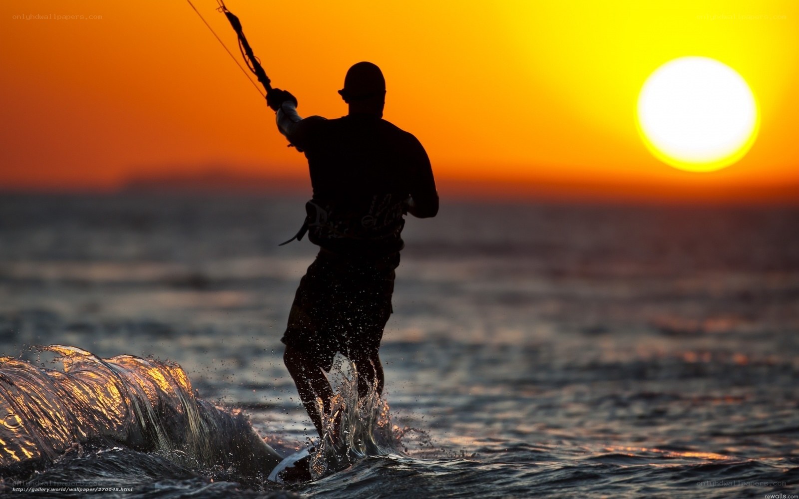 kitesurfer at sunset