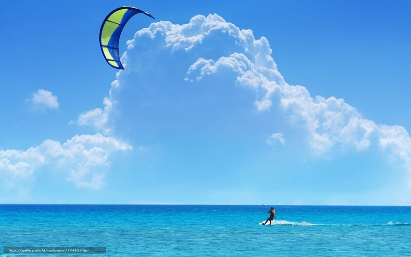 kitesurfing on a sunny day