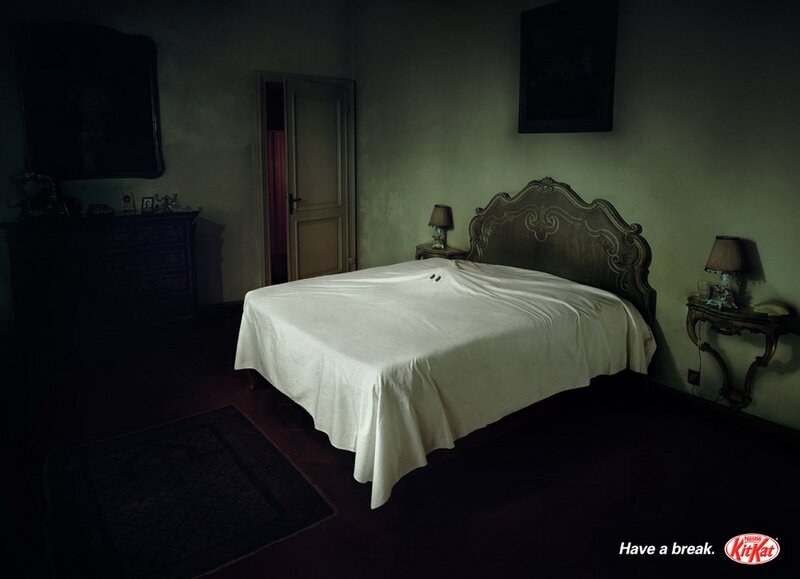 KitKat ad with ghost bed