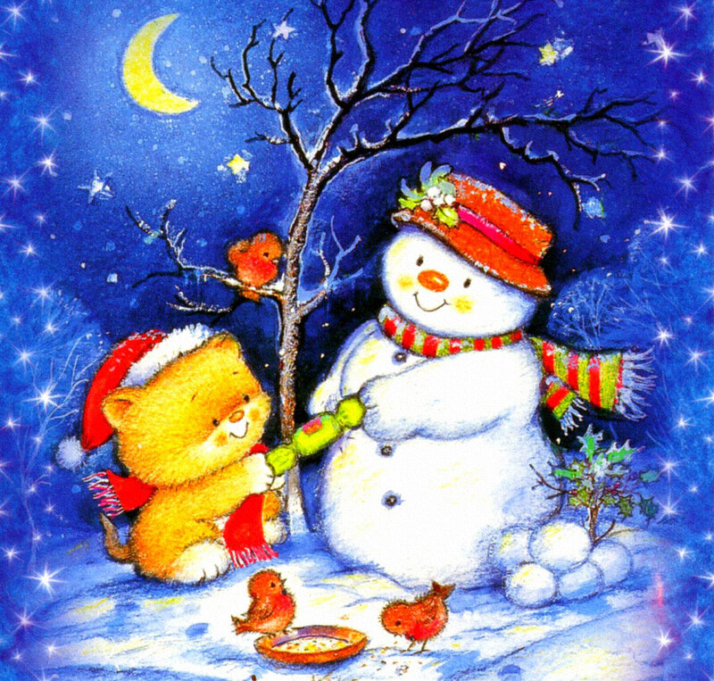 Kitten and Snowman