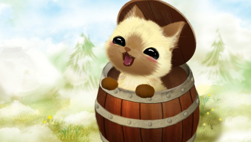 Kitten in a Barrel — Brown