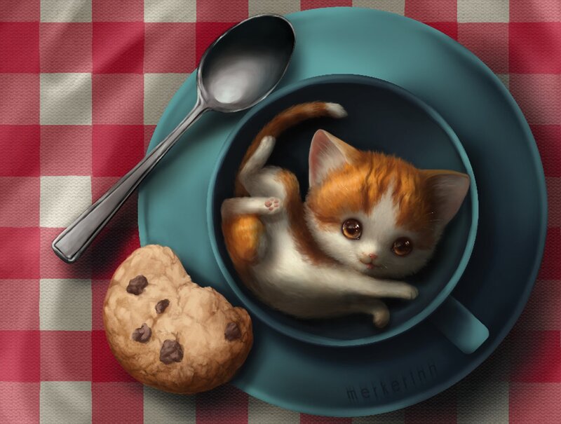 Kitten in a Teacup — Red