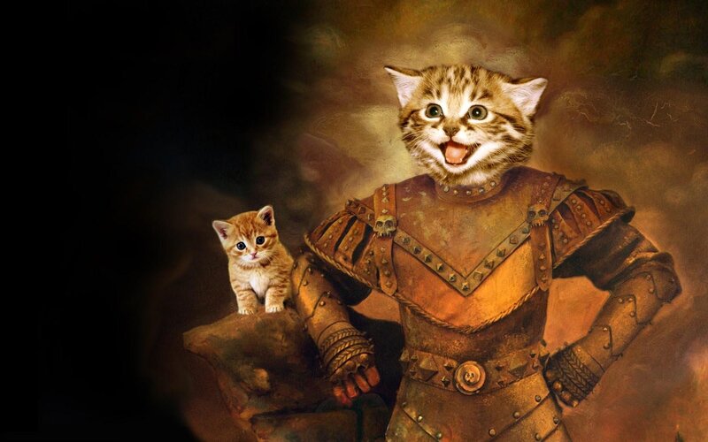 Kitten in Armor — Brown