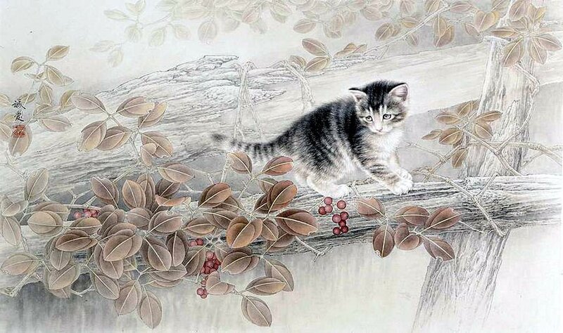 Kitten on a Branch