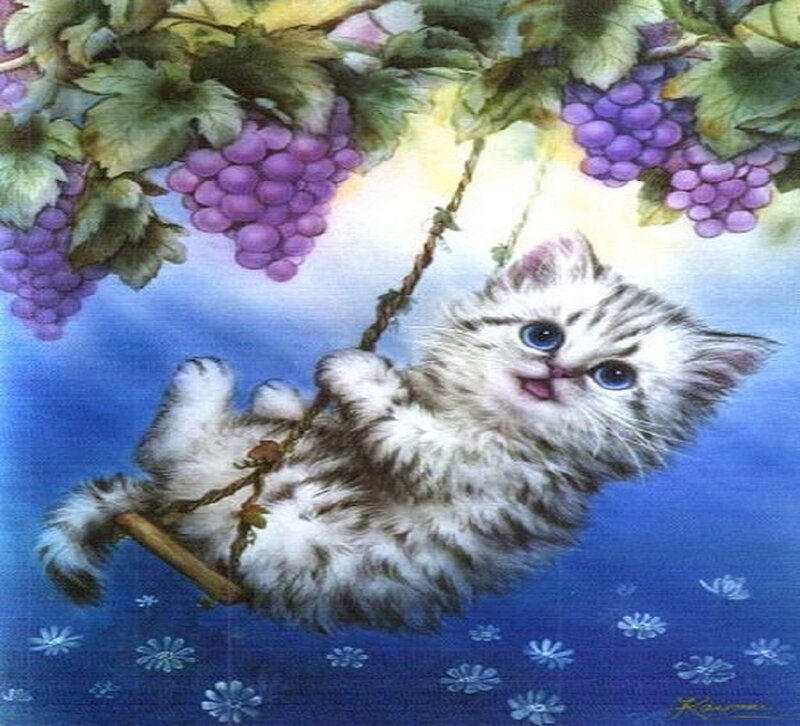 Kitten on a Swing