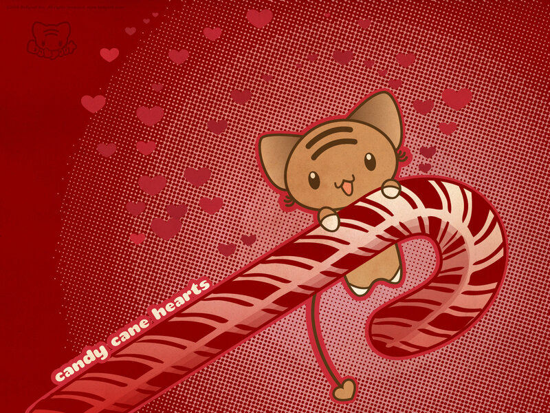 Kitten on Candy Cane