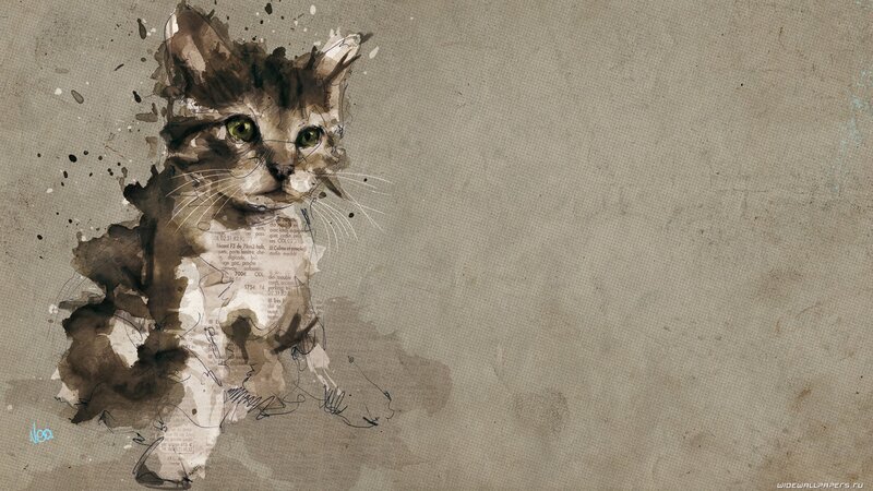 kitten watercolor illustration
