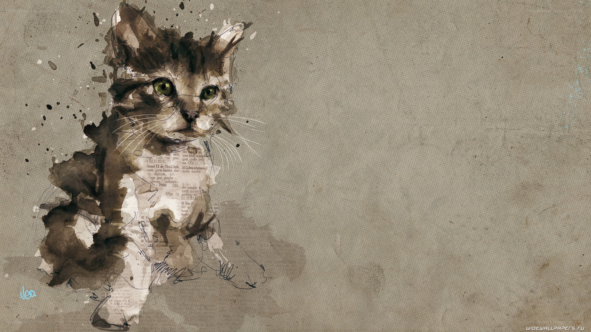 kitten watercolor illustration