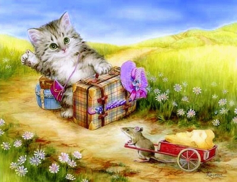 Kitten with Suitcase