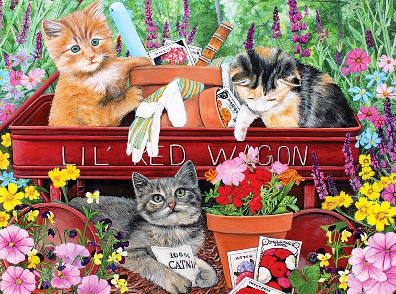 Kittens in a Wagon