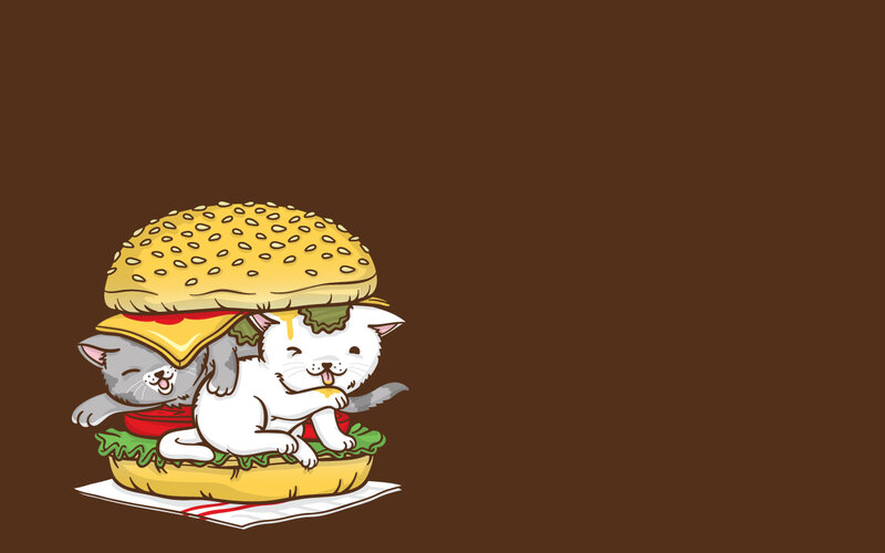 kittens on a burger