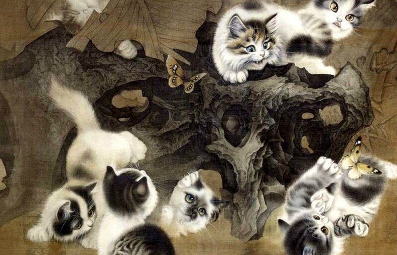 Kittens on a Rock — Brown