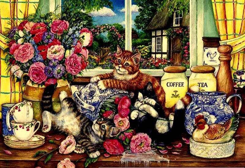 Kittens on a Windowsill