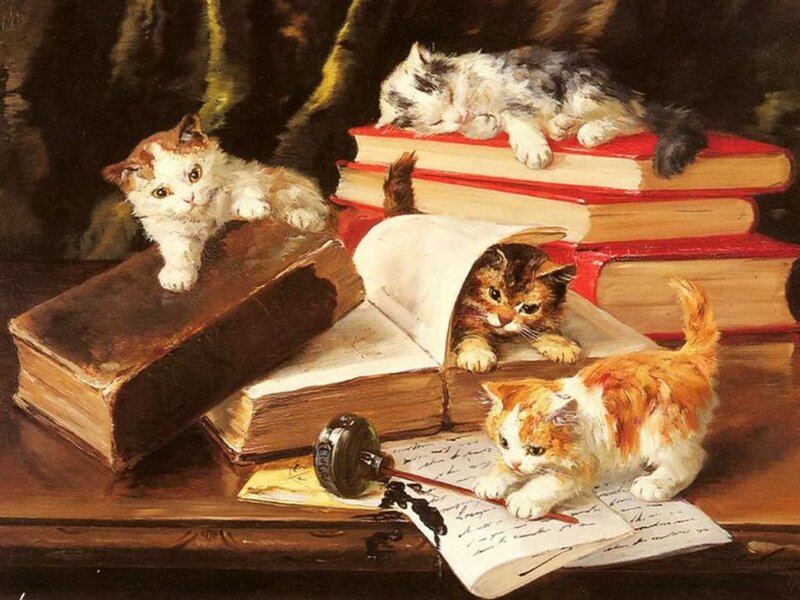 Kittens on Books