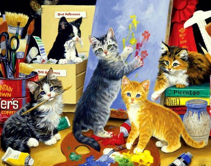 Kittens Painting