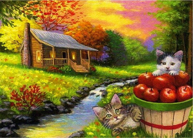 Kittens with Apples