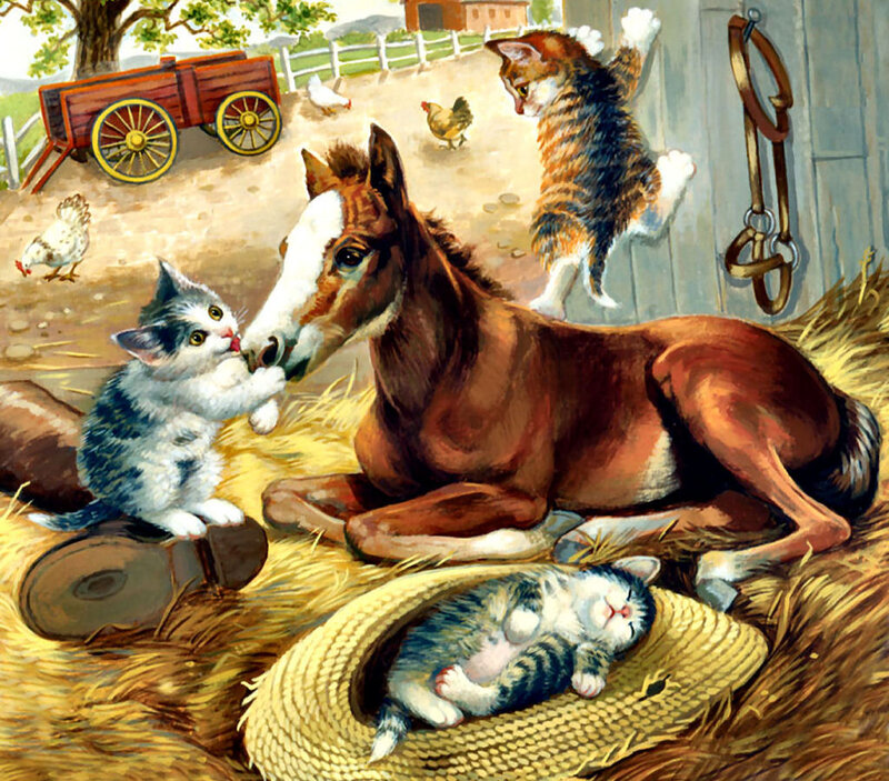 Kittens with Foal — Brown