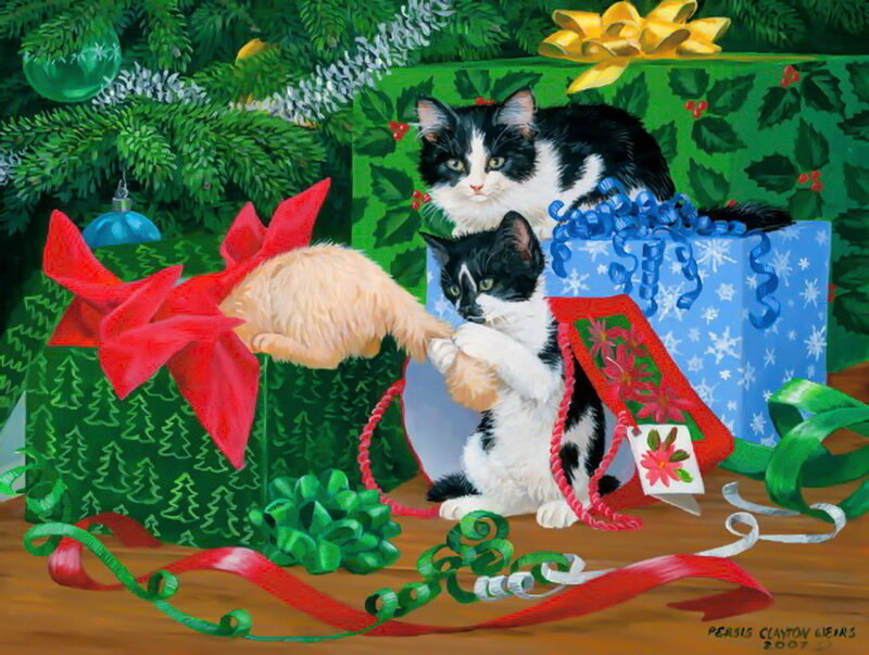Kittens with Gifts