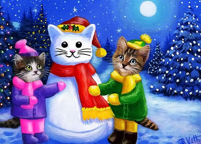 Kittens with Snowcat