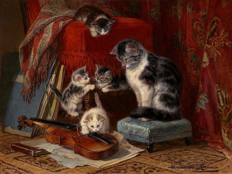 Kittens with Violin