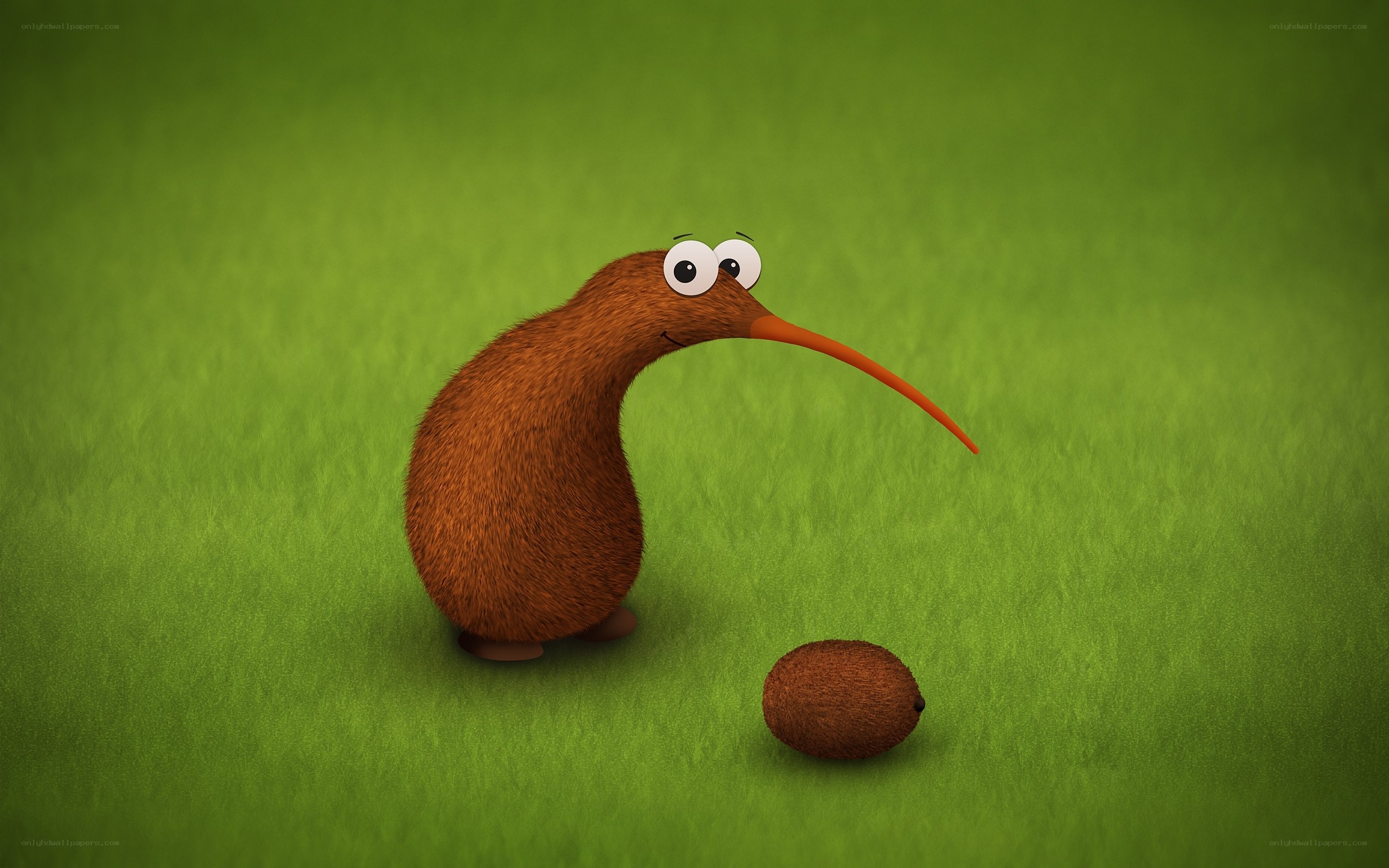 kiwi bird with fruit