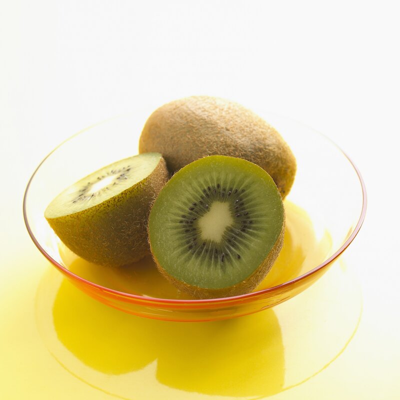 Kiwi fruit in a glass bowl