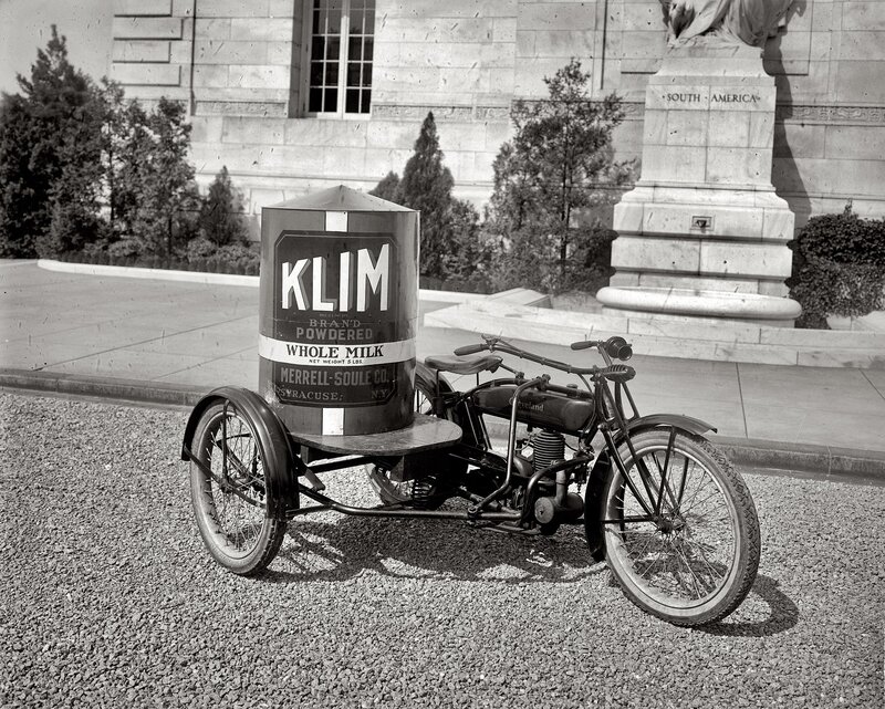 Klim powdered milk delivery trike