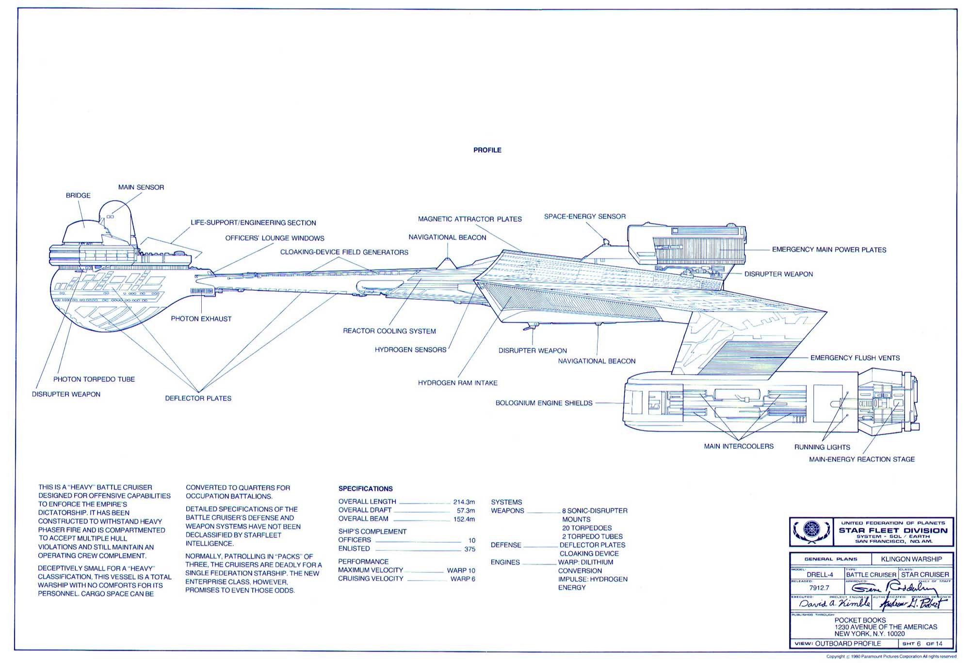 Klingon Battle Cruiser Blueprint