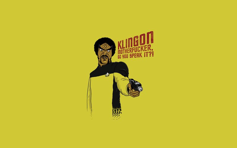 Klingon Character Holding Gun