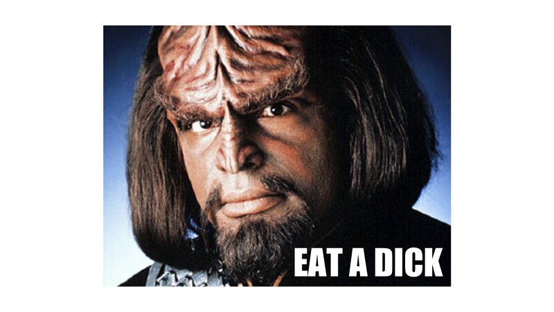 Klingon character with text