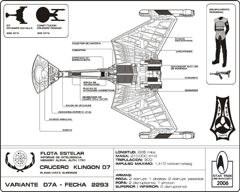 Klingon D7 Cruiser Blueprint