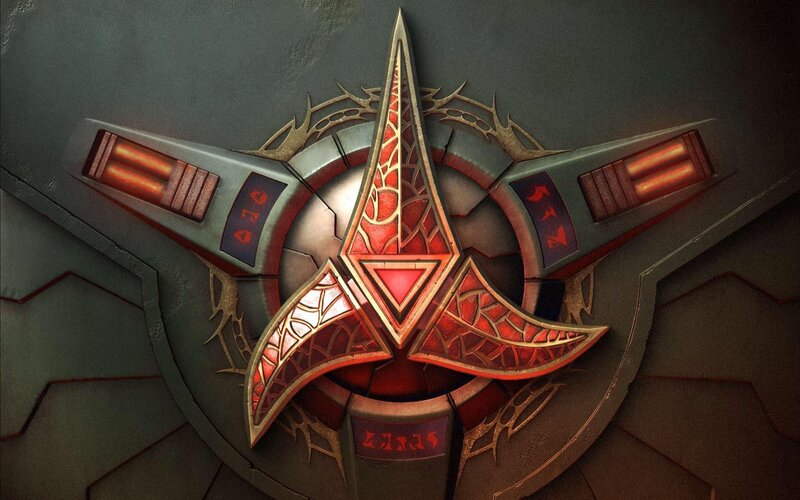 Klingon Emblem on Wall — Red