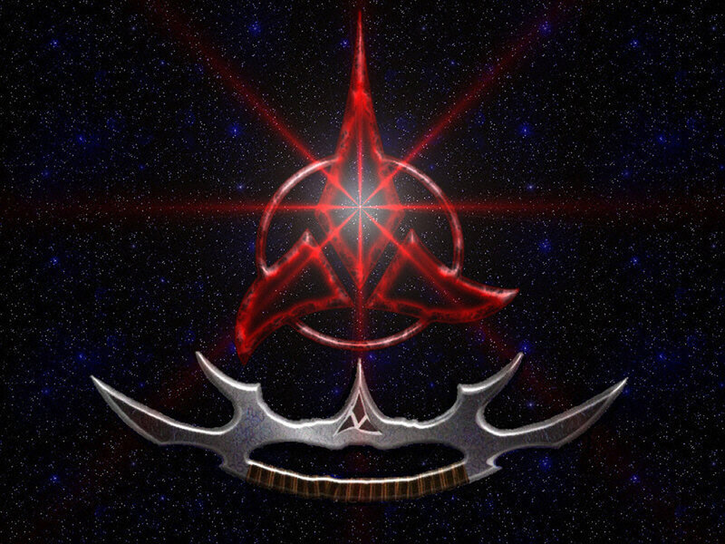 Klingon emblem with bat'leth