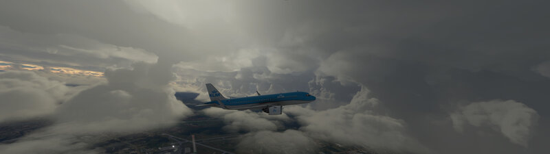 KLM Airplane in Clouds