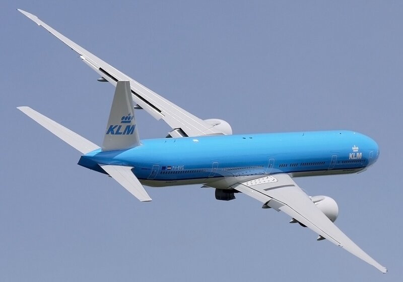 KLM Airplane in Flight — Blue, Calm, Afternoon