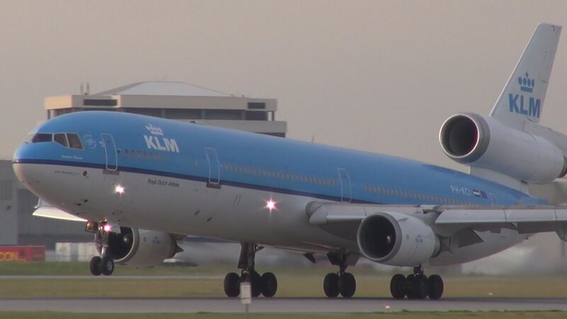 KLM Airplane on Runway — Blue, Calm