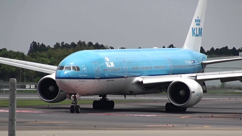 KLM Airplane on Runway — Blue, Neutral